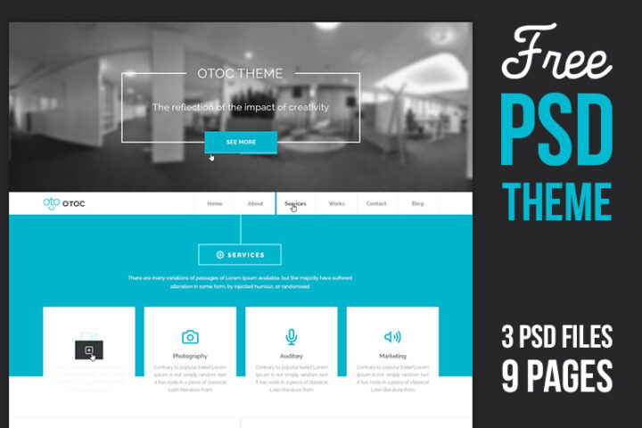 Free Flat Style PSD Theme