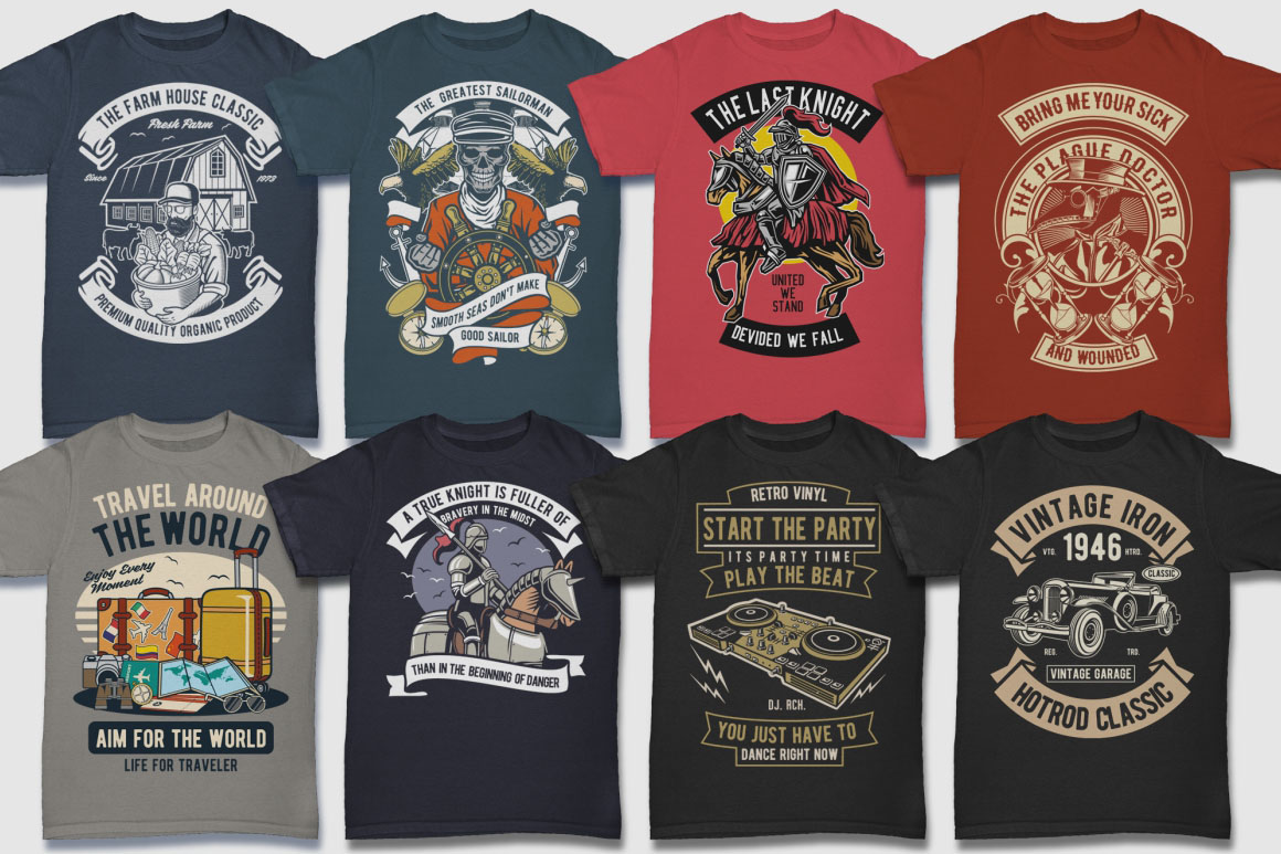 600 Retro T-shirt Designs - Dealjumbo