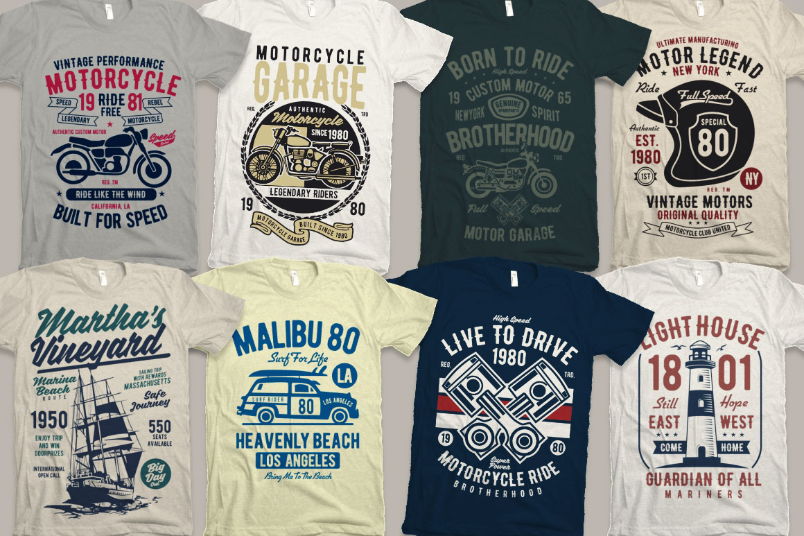 100 Vintage T-shirt Designs 2 - Dealjumbo
