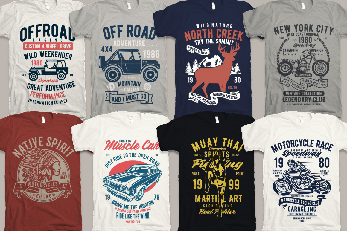 100 Vintage T-shirt Designs 2 - Dealjumbo