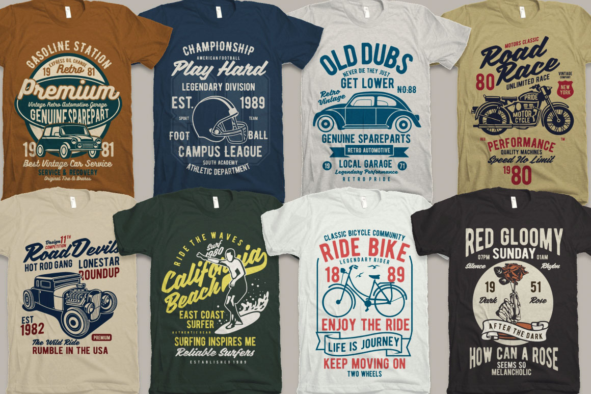 100 Vintage T-shirt Designs 2 - Dealjumbo