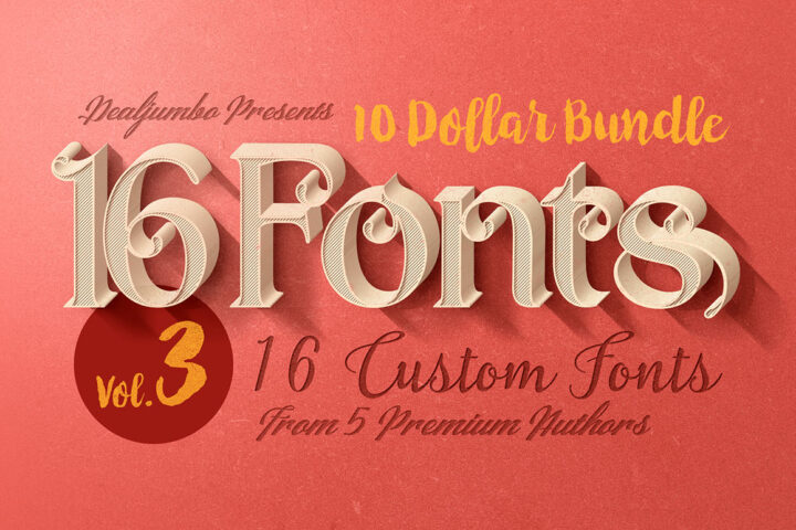10 Dollar Bundle vol.3 – 16 Fonts!