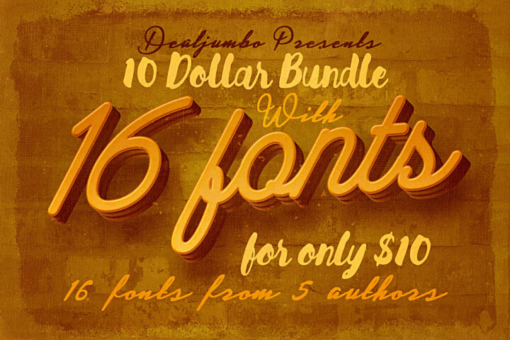 10 Dollar Bundle vol.4 – 16 Custom Fonts!