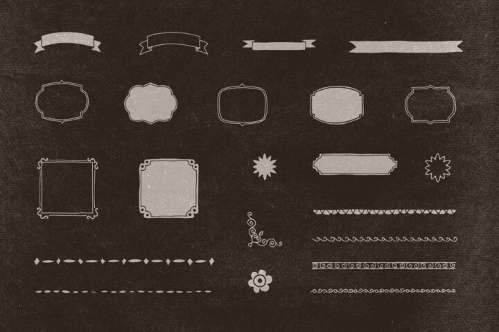 22 Hand Illustrated Vintage Shapes