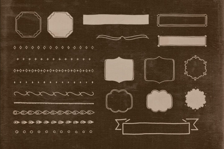 22 Hand Illustrated Vintage Shapes v.2