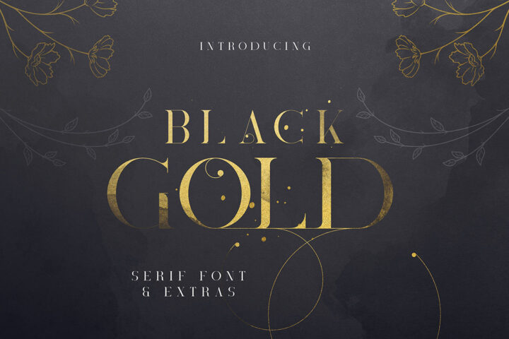 Black Gold Font & Graphics