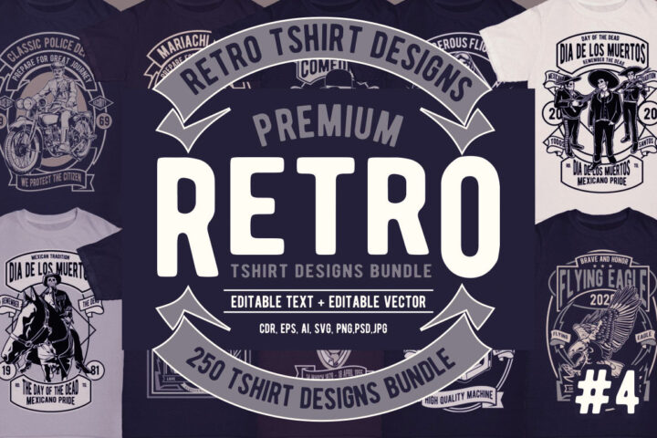 250 Premium Retro T-shirt Designs 4