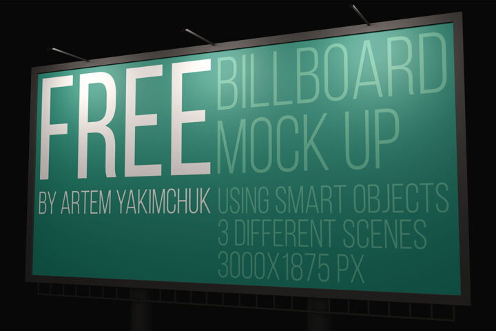 Night Billboard – Free Mockup