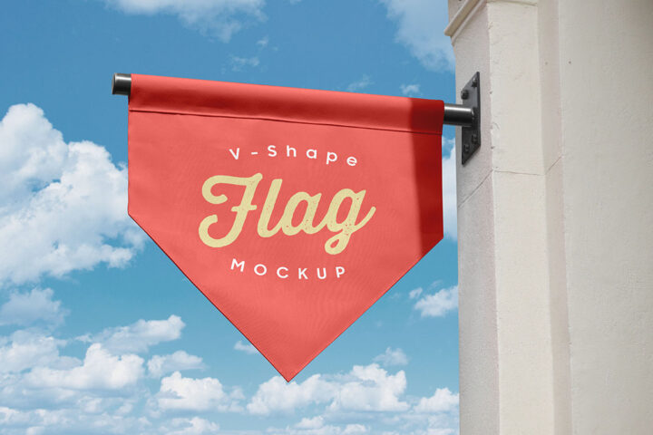 Hanging Flag Banner – Free Mockup