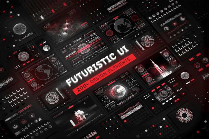 Futuristic UI Kit 200 Elements