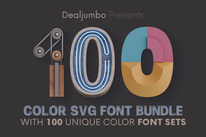 Huge Color SVG Font Bundle – 100 Sets