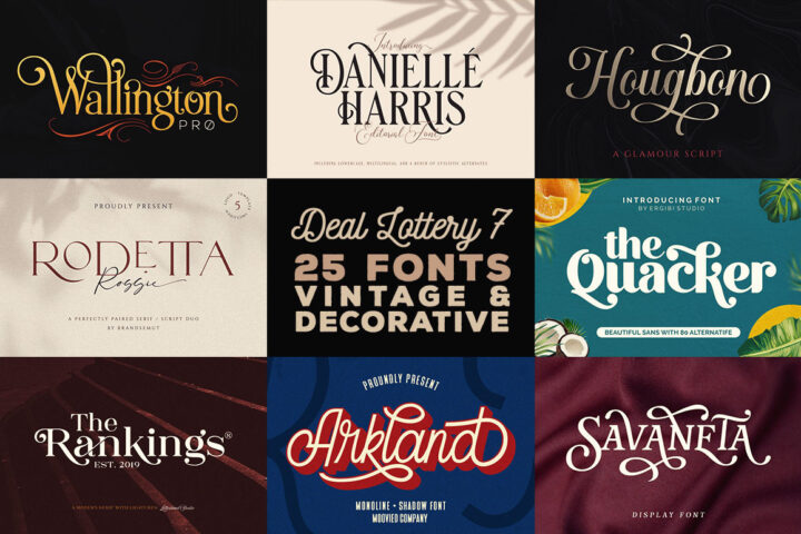 Deal Lottery 7 – 25 Vintage Fonts