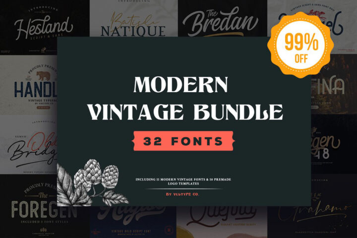 Modern & Vintage Fonts Bundle
