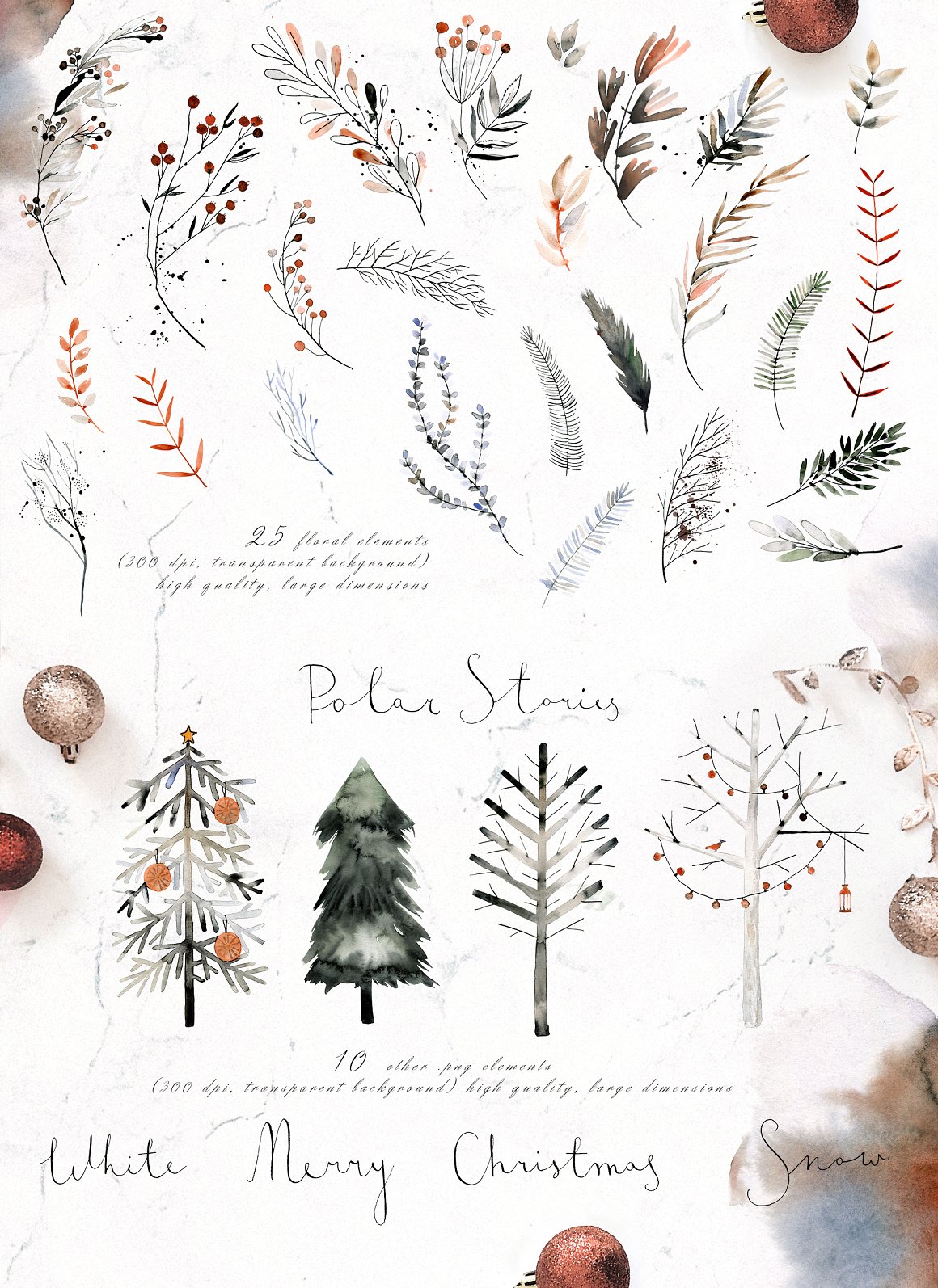 600+ Watercolor Monochrome Designs - Dealjumbo