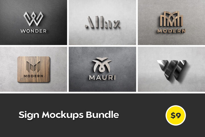 Sign Mockups Bundle