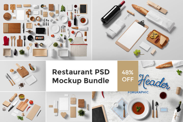 Restaurant & Food PSD Mockups