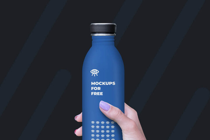 Plastic Bottle in Hand – Free Mockup