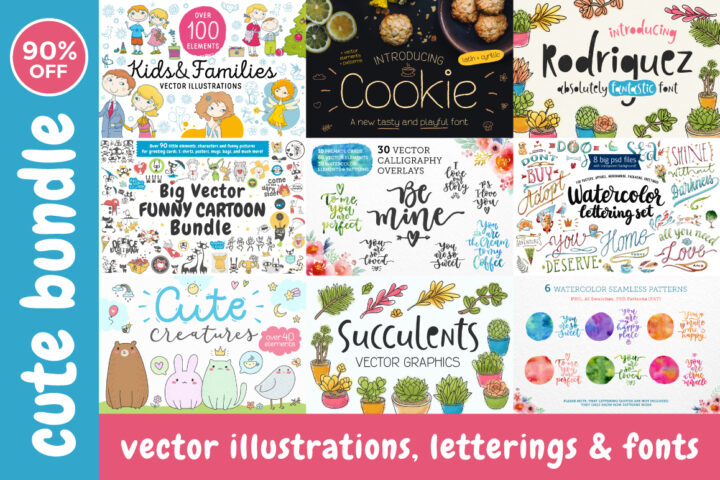 Cute Illustrations & Typography