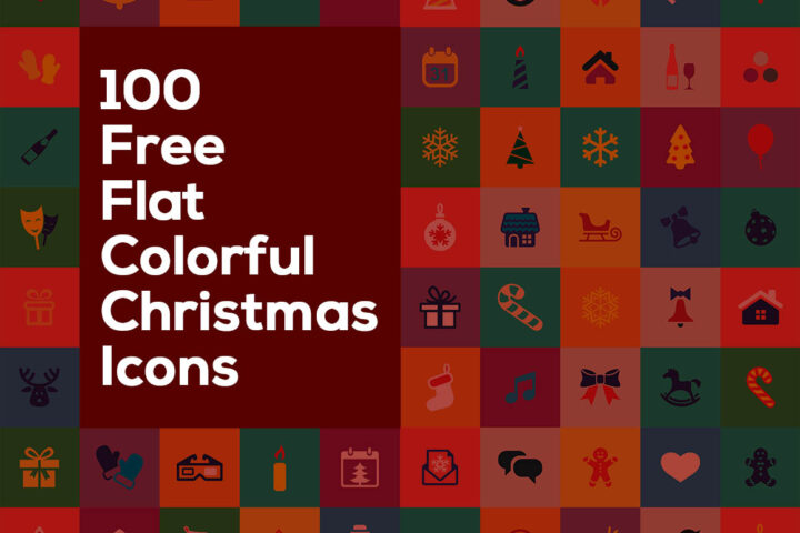 100 Free Flat Colorful Christmas Icons