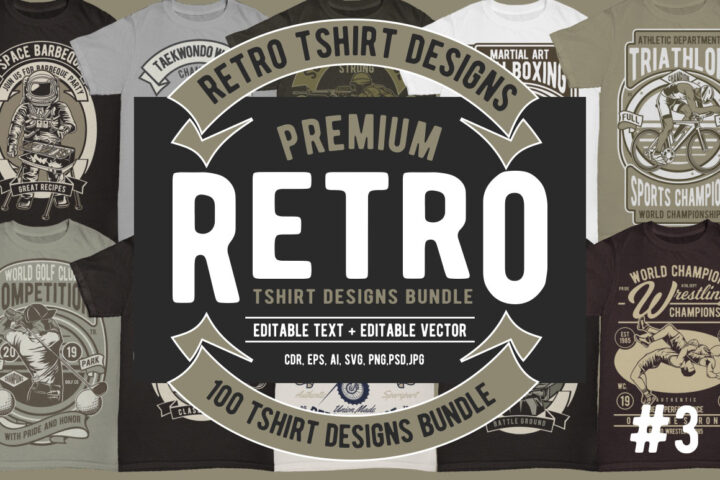 100 Premium Retro T-shirt Designs 3