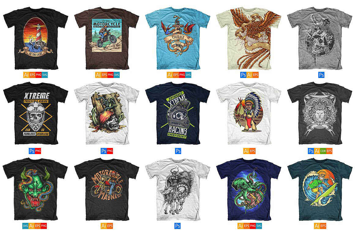 100 Handdrawn T-Shirt Designs - Dealjumbo