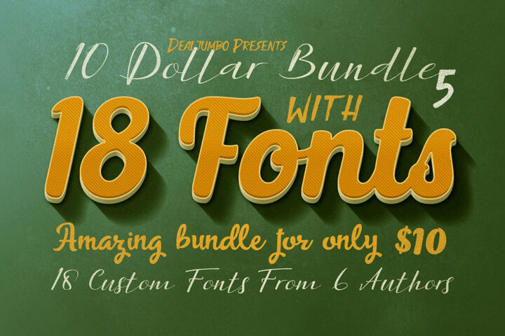 10 Dollar Bundle vol.5 – 18 Custom Fonts!