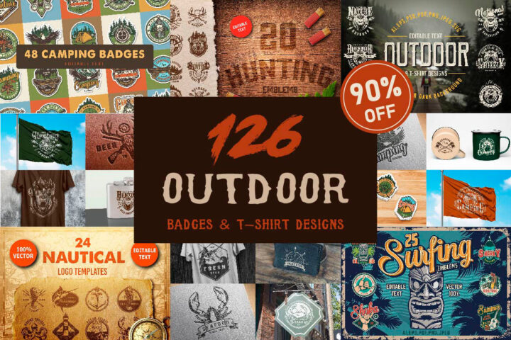 126 Outdoor Badges & T-shirt Designs