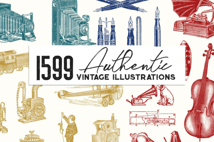 1599 Authentic Vintage Illustrations
