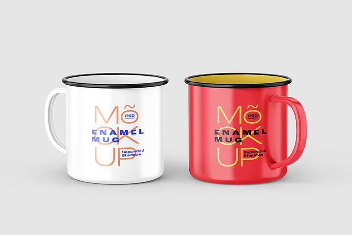 Enamel Mugs – Free Mockup