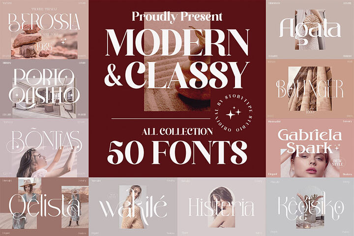 Mega Bundle – 50 Modern Fonts