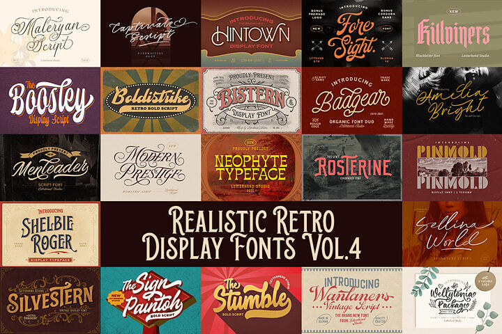 Realistic Retro Display Fonts Vol.4