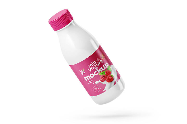 Small Plastic Milk Bottle – Free Mockup