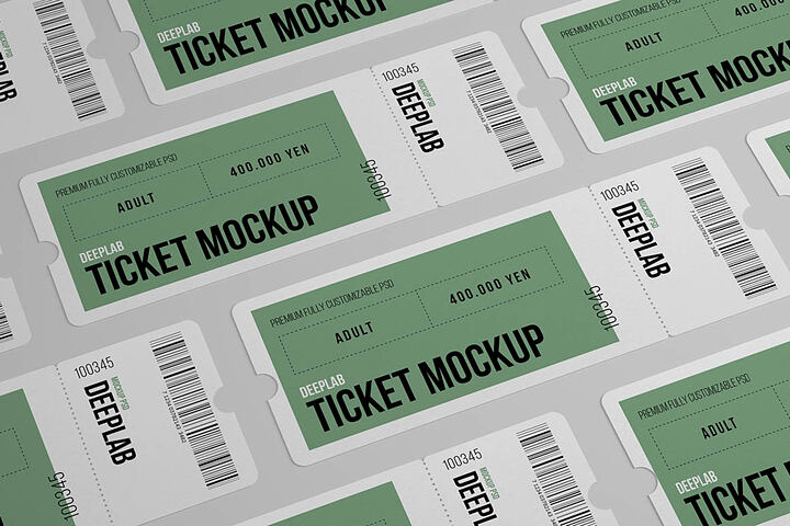 Paper Ticket – Free Mockup