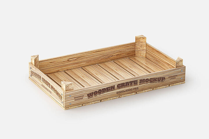 Wooden Crate Box – Free Mockup
