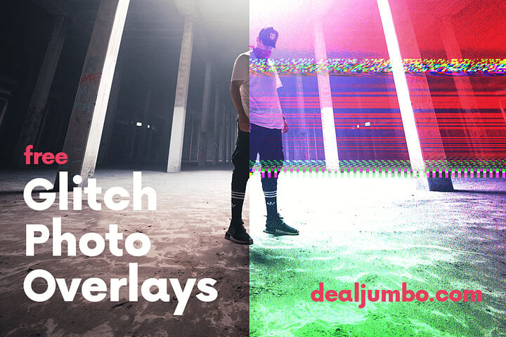 6 FREE Glitch Photo Overlays from Dealjumbo