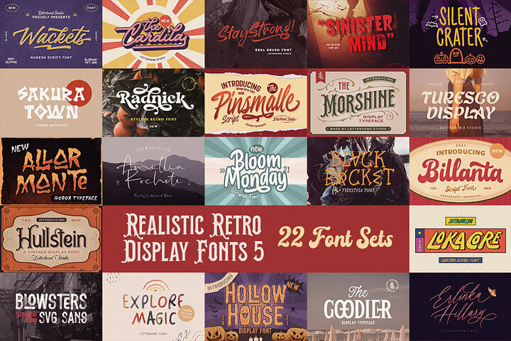 Realistic Retro Display Fonts Vol.5