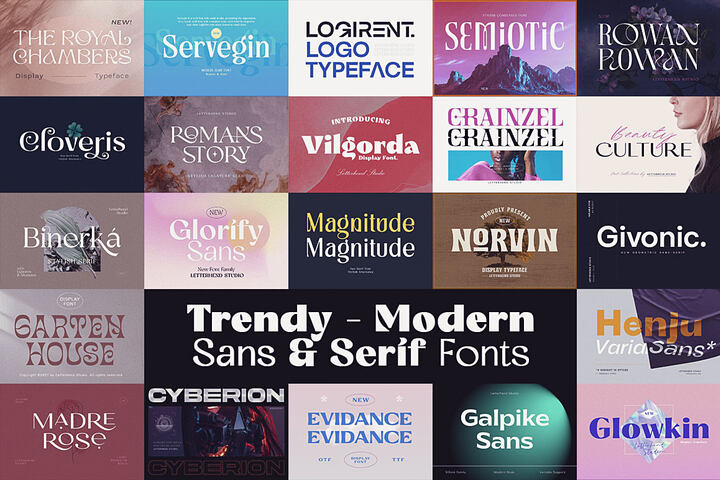Trendy – Modern Sans & Serif Fonts