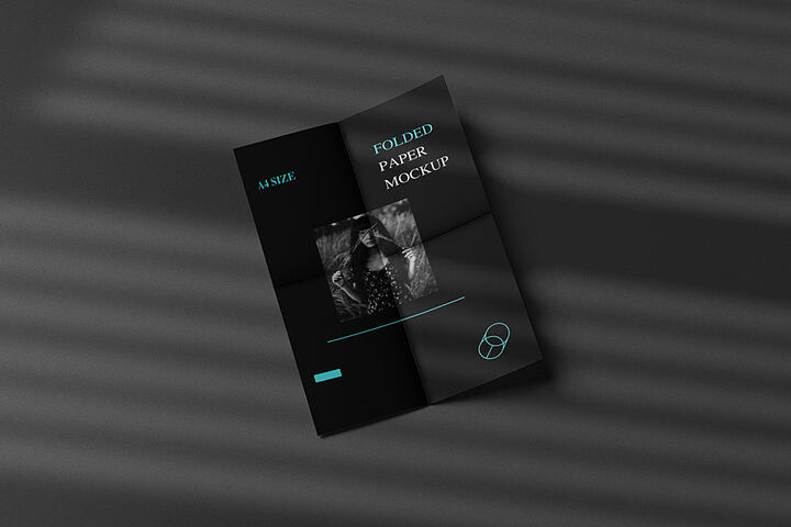 Folded Paper Flyer – Free Mockup