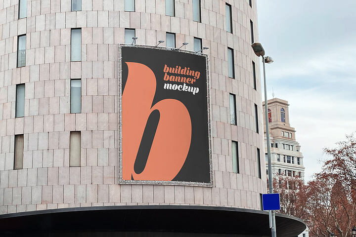 Banner on Building – Free Mockup