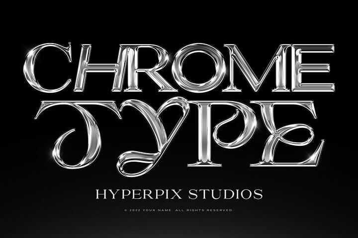 Glossy Chrome – Free Text Effect