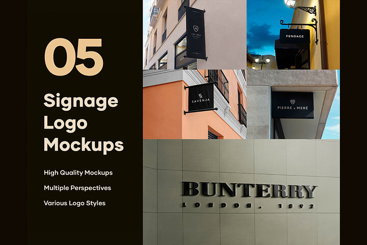 5 Sign & Facades – Free Mockups