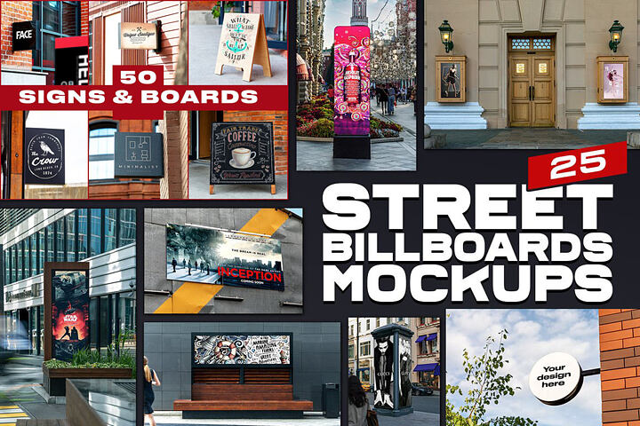 75 Street Billboard & Sign Mockups