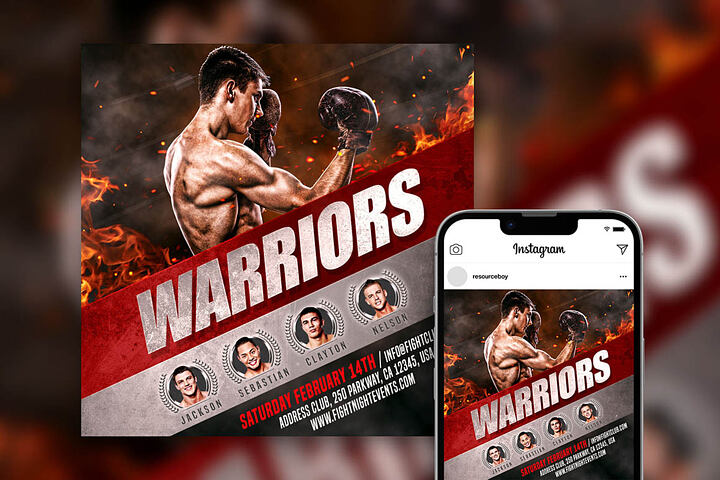 Boxing Instagram Post & Free Flyer