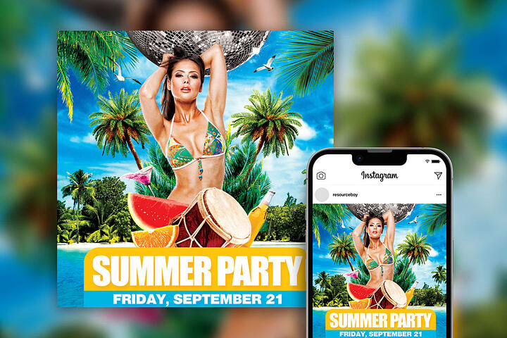 Tropical Bikini Party Free Flyer