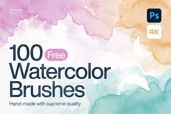 100 Free Watercolor Photoshop Brushes