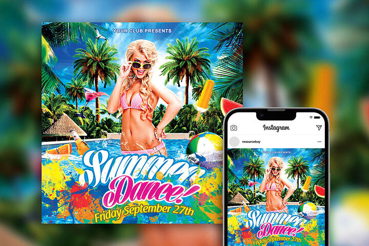 Summer Pool Party Free Flyer