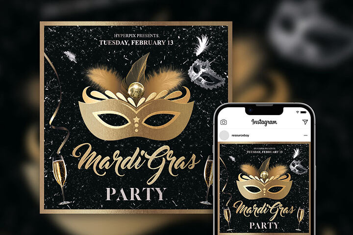 Mardi Gras Party – Free Instagram or Flyer
