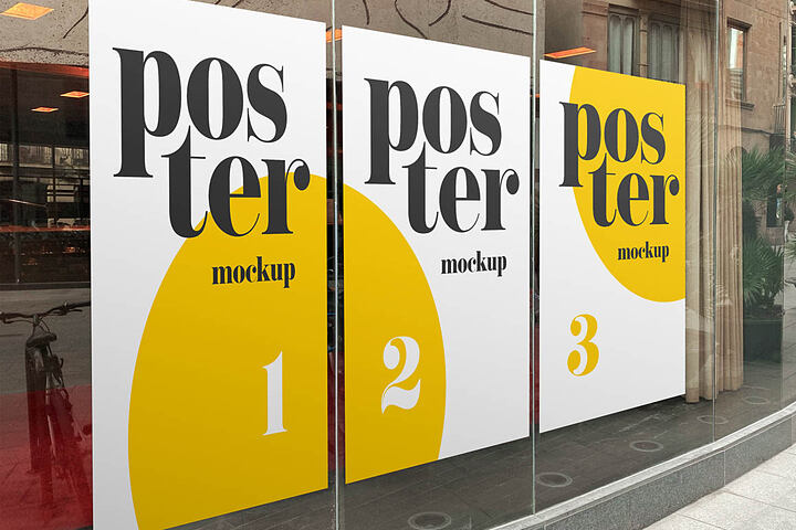 Posters on the Window – Free Mockup