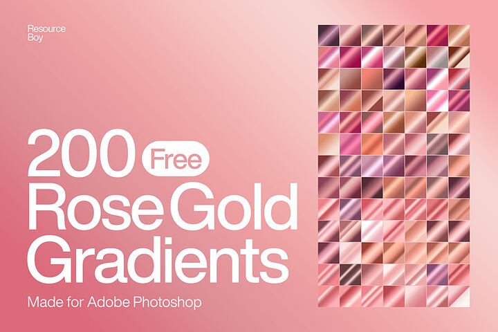 200 FREE Rose Gold Photoshop Gradients