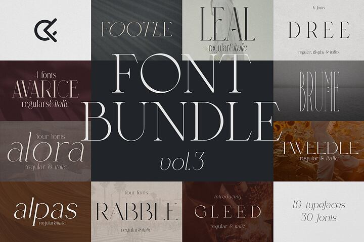 Elegant Font Bundle – 30 Fonts
